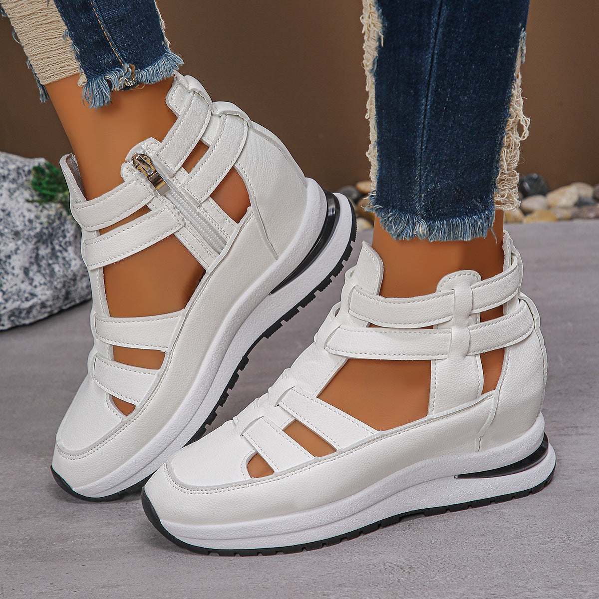 Women's Close-toed Hollow-out Sandals Summer Fashion Platform Shoes