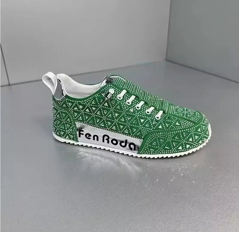 Sneaker Casual Men Designer Punk Bling Cover Bottom Board Shoe Fashion Microfiber Leather Upper Increased Internal Platform Shoe