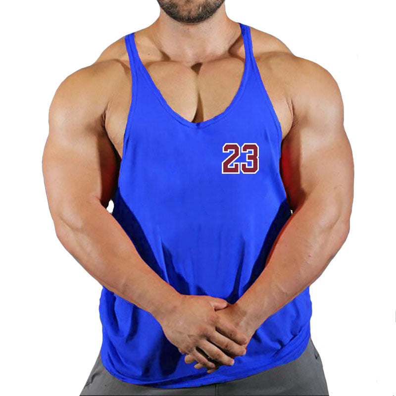 Sportswear vest men's round neck men's cotton vest loose shoulder sleeveless basketball suit