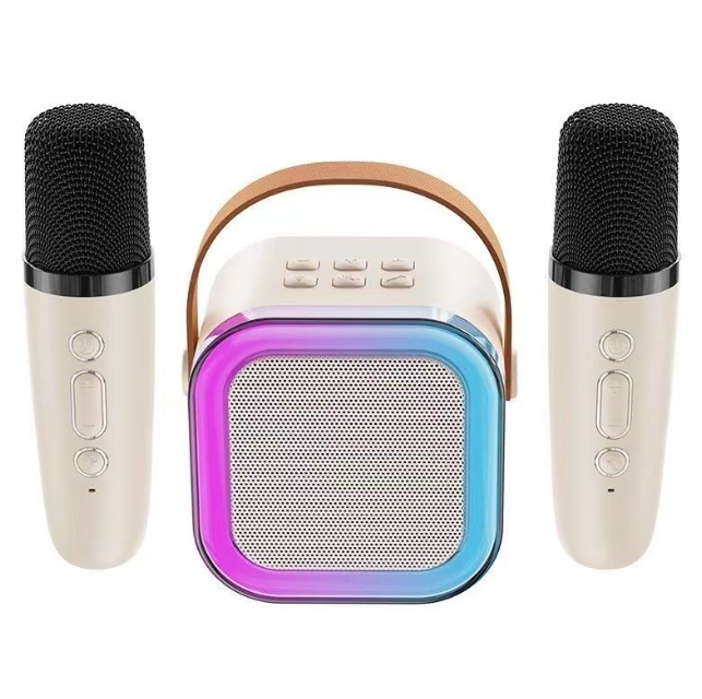 K12 Wireless Microphone Karaoke Machine Bluetooth Speaker KTV HIFI Stereo Sound RGB Colorful LED Lights For Outdoor Home Party