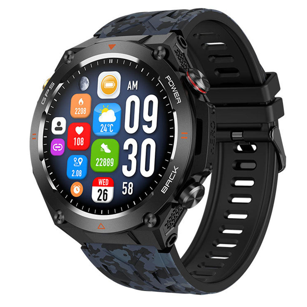 KC82 smartwatch Bluetooth call heart rate blood pressure outdoor 1.45 inch men's altitude air pressure GPS watch