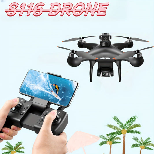 Say goodbye to complex operations! S116 drone one click surround, intelligent tracking super convenient, dual electrically adjustable cameras+optical flow positioning, obstacle avoidance on all sides, easy to capture good wor