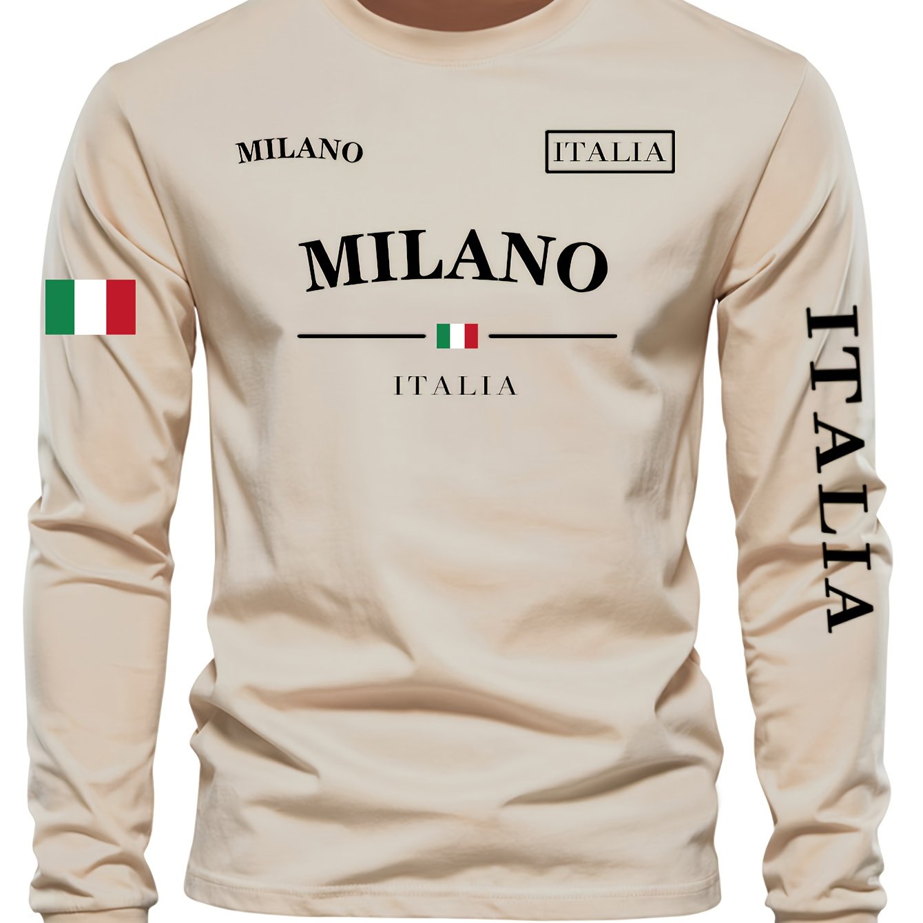 Men's Outdoor Casual Sports Long Sleeve T-Shirt - Crew Neck, Fleece-Lined Warm Base Layer for Autumn/Winter, Polyester and Spandex Blend, Machine Washable, Grappling, Wear On Body