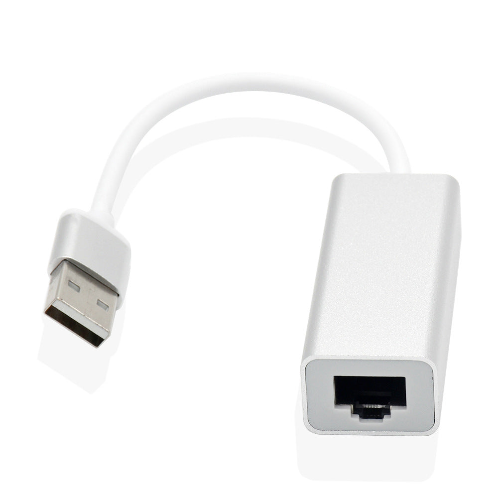 Aluminum alloy 2.0USB 100Mbps Ethernet card with no drive and cable Type-C to RJ45 Ethernet interface converter