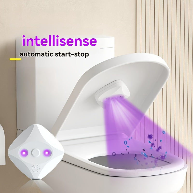 Smart Toilet Cleaner 1pc Toilet Purifier + 1pc Double-Sided Tape USB Charging LED Toilet Light Multifunctional Portable UVC System Easy Installation, Suitable for Home Bathroom and Business Travel