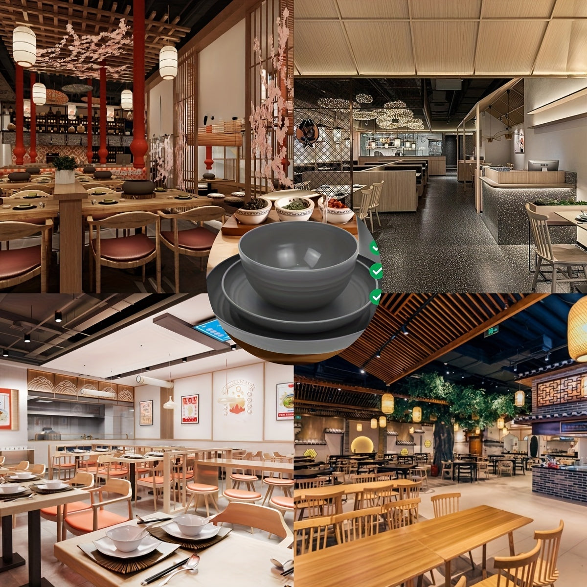 8/16pcs Grey Unbreakable High quality plastic Dinnerware Sets - Reusable, Lightweight, Microwave & Dishwasher Safe - 8pcs Plates, 4pcs Cups, 4pcs Bowls - for Camping, Picnics, RV, Dorm - Perfect Gift for Students & Outdoor En