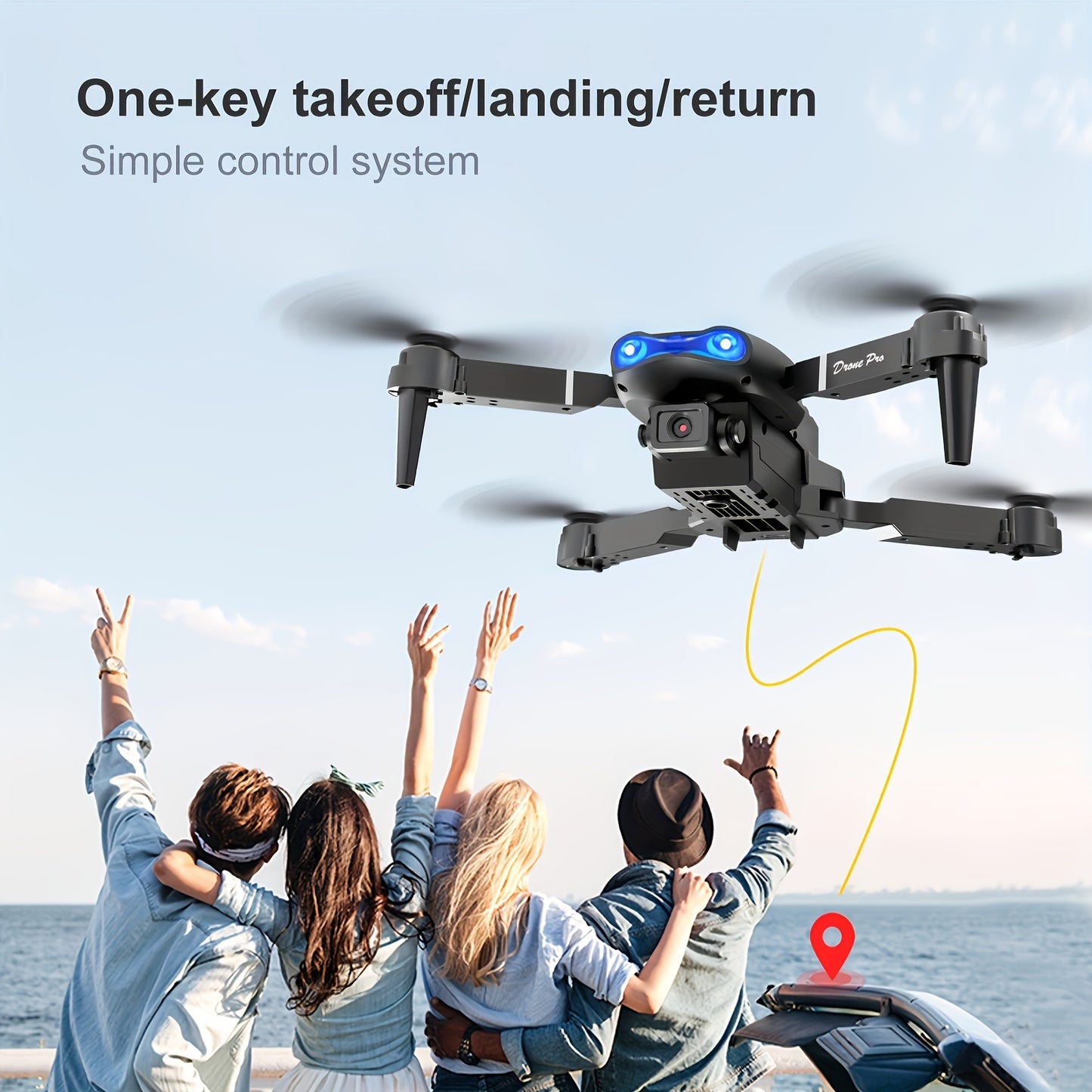 E99 Drone with One-Click Takeoff, 360° Flip & Navigation - Foldable Wings, 50M Altitude, 4M/S Speed, 6-8Min Flight Time, Outdoor Adventure Drone with Remote Control, Durable & Portable Design