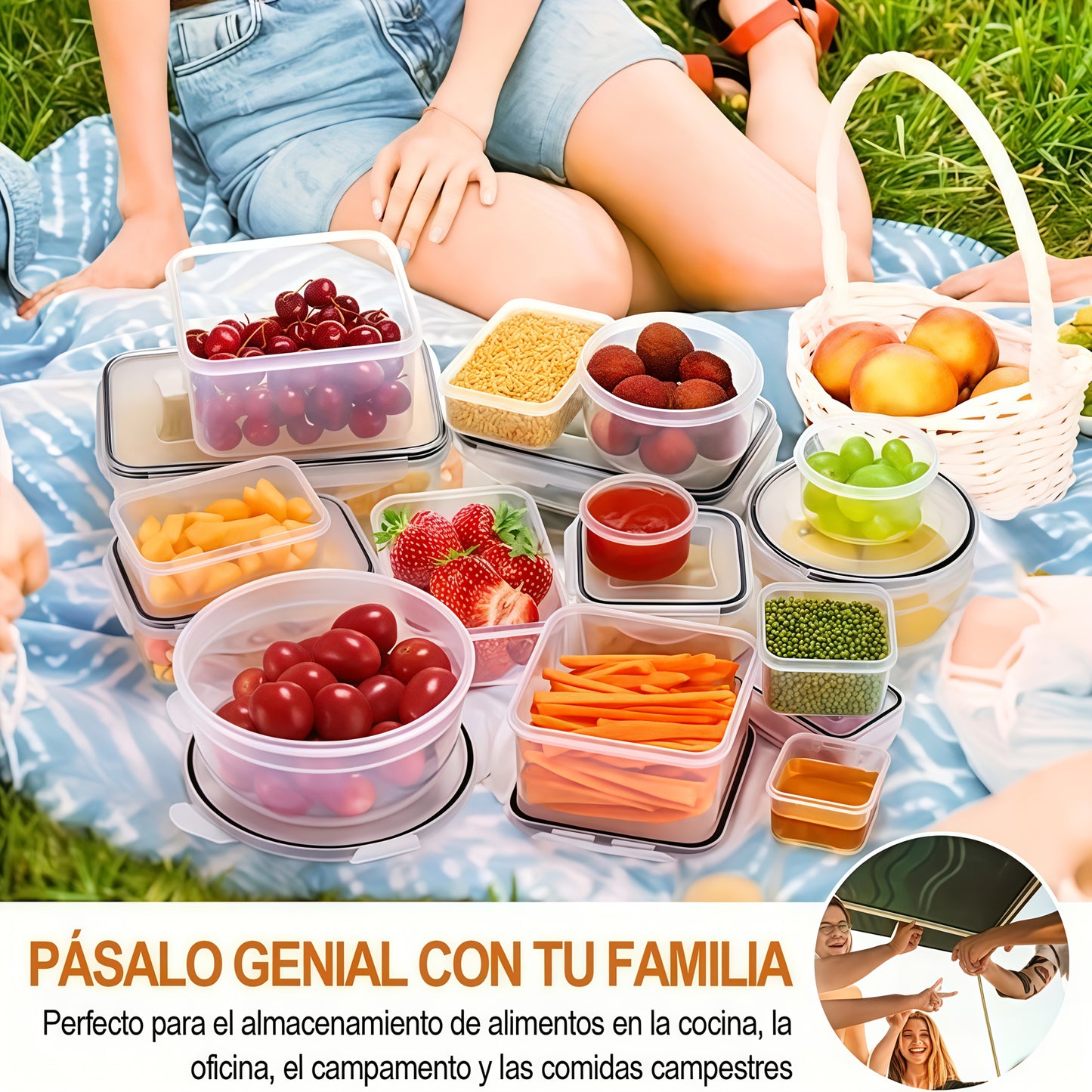 12pcs/24pcs Storage Containers, Five Sizes, Reusable Sealed Lid PP Material Snap-On Organizer Boxes for Fruits, Vegetables, Salads, Pasta, Meat, Bento, Lunch