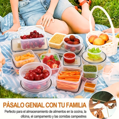 12pcs/24pcs Storage Containers, Five Sizes, Reusable Sealed Lid PP Material Snap-On Organizer Boxes for Fruits, Vegetables, Salads, Pasta, Meat, Bento, Lunch