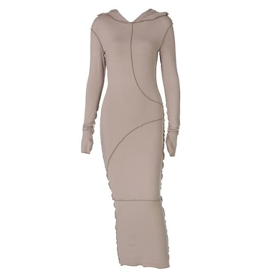 Spring New Anti-Car Side Hooded Long-Sleeved Dress Foreign Trade T-Shirt Women's Clothing