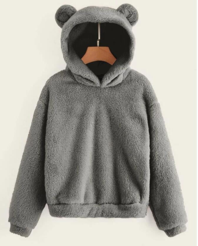 Autumn and Winter New Plush Rabbit Ear Hooded Warm Sweater Sweater Sweater