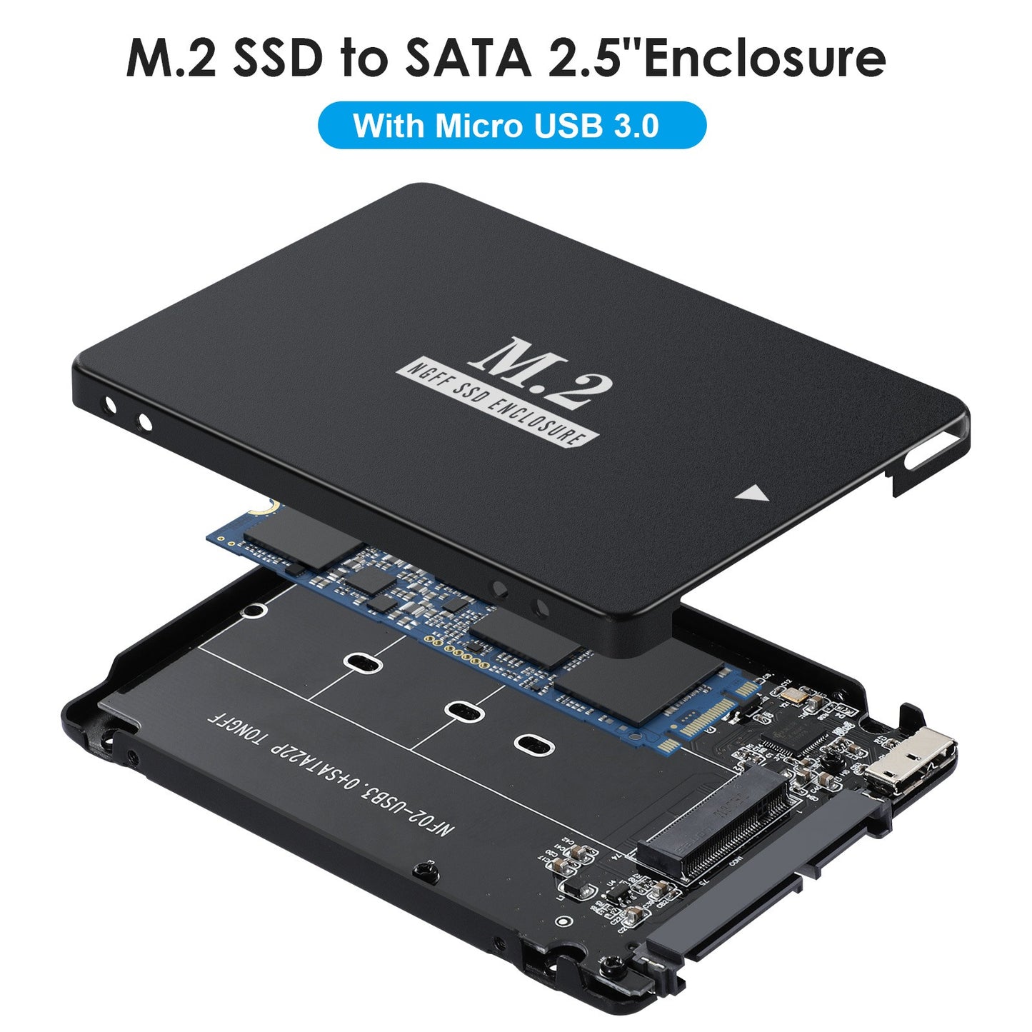 USB 3.0/SATA III 2.5-inch aluminum case M2 NGFF SSD solid state drive box