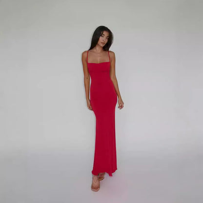 One shoulder backless slimming and sexy elegant dress