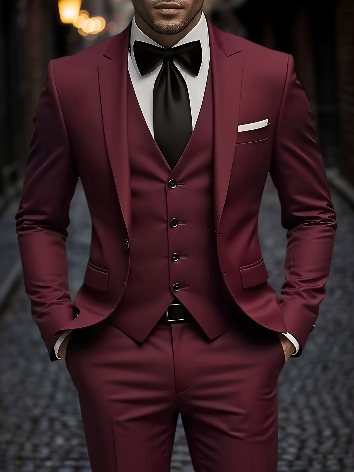 Men's Premium Three-Piece Suit Set, Plus Size Men’s, Includes Jacket and Vest – Perfect for Formal Wear Weddings Workwear Holiday Gifts