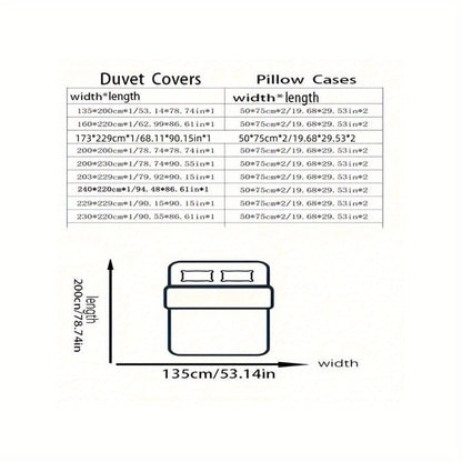 3pcs 100% Polyester Brushed Bedding Set, Floral Plant Print, Duvet Cover with 2 Pillowcases, Zipper Closure, Breathable, Machine Washable, Home Hotel Bedding Kit