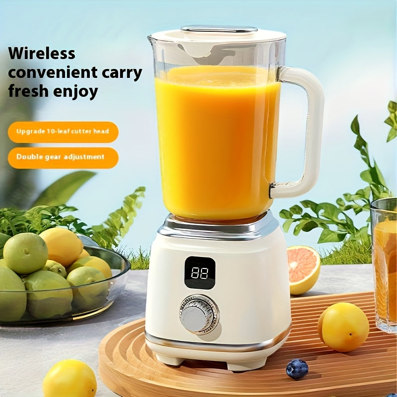 [USB Rechargeable] NIJ Small Home Fruit Juicer, 7, 4V Mini Ice Crusher With LED Display Mixer, USB Rechargeable Portable Blender For Smoothies And Shakes, Fresh Juice - Compact Juicer For Instant Nutrition