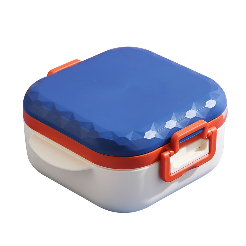 Microwaveable portable fresh-keeping lunch box with compartments and cutlery