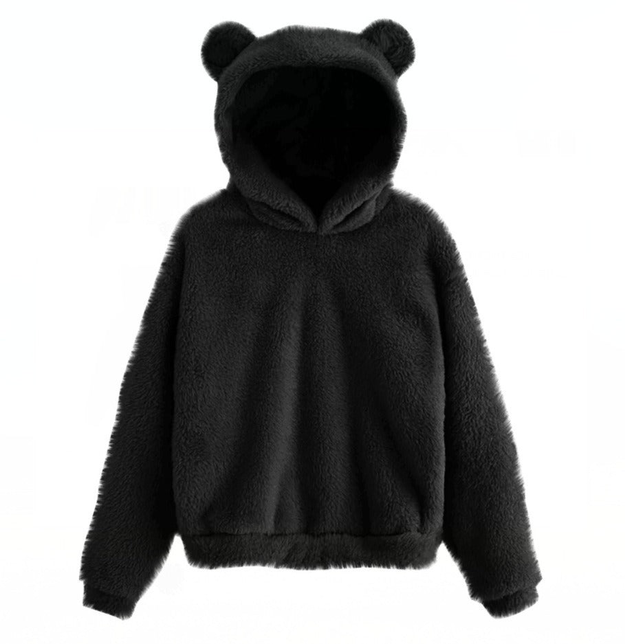 Autumn and Winter New Plush Rabbit Ear Hooded Warm Sweater Sweater Sweater