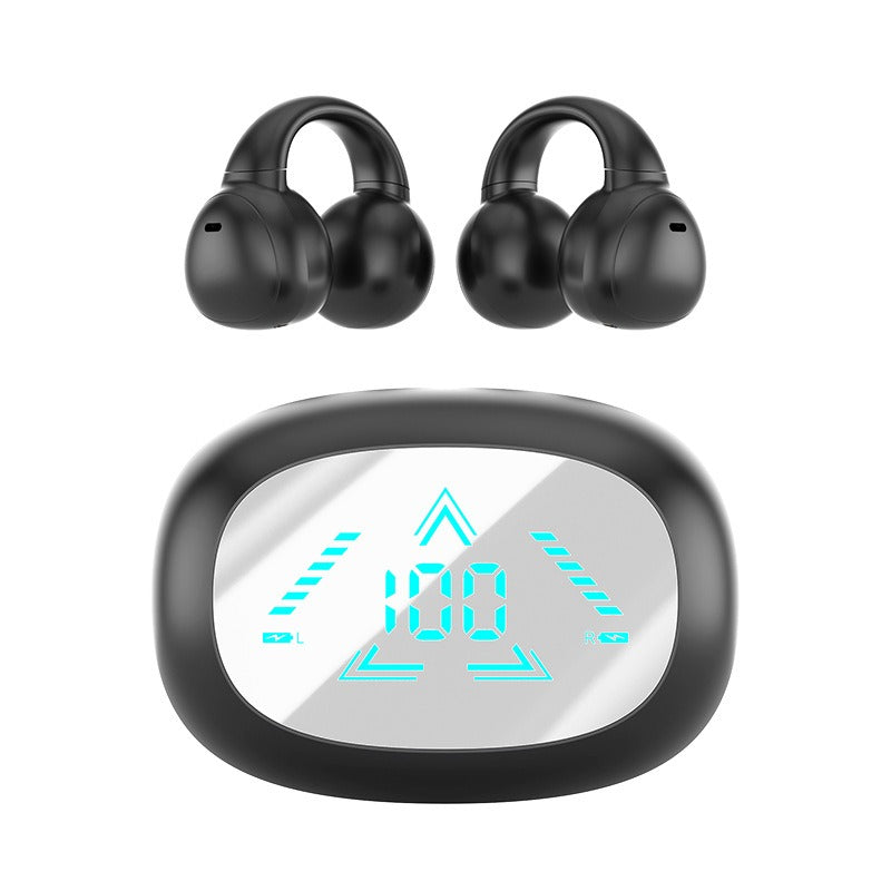 M61 Wireless Bone Conduction Bluetooth Earphones Noise Reduction Ear Clip Digital Display Long Range Earphones