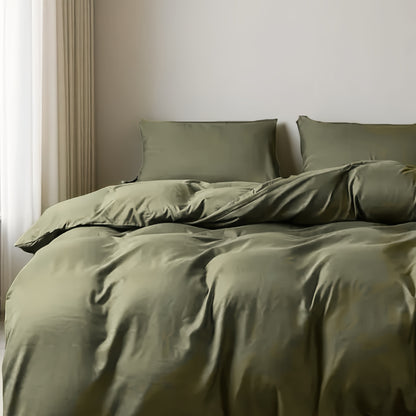 3pcs Army Green Duvet Cover Set, Soft and Comfortable Bedding for Bedroom/Guest Room/Dorm/Hotel 1*Duvet Cover + 2*Pillowcases (No Filling), Invisible Zipper Design, Machine Washable, All-Season Use