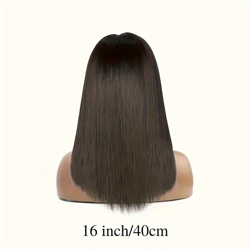 Glueless Wig - No Glue Needed, Pre Plucked & Cut Front, Natural Black Human Hair Lace Front Wig, 150% Density for, Everyday & Special Events, Event Hairpiece, Sleek Straight Style