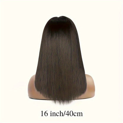 Glueless Wig - No Glue Needed, Pre Plucked & Cut Front, Natural Black Human Hair Lace Front Wig, 150% Density for, Everyday & Special Events, Event Hairpiece, Sleek Straight Style