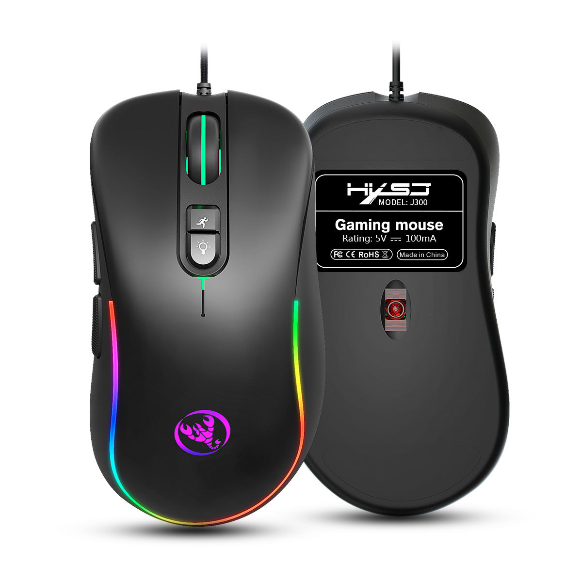 7D key gaming mouse, macro programmable RGB luminous gaming wired mouse