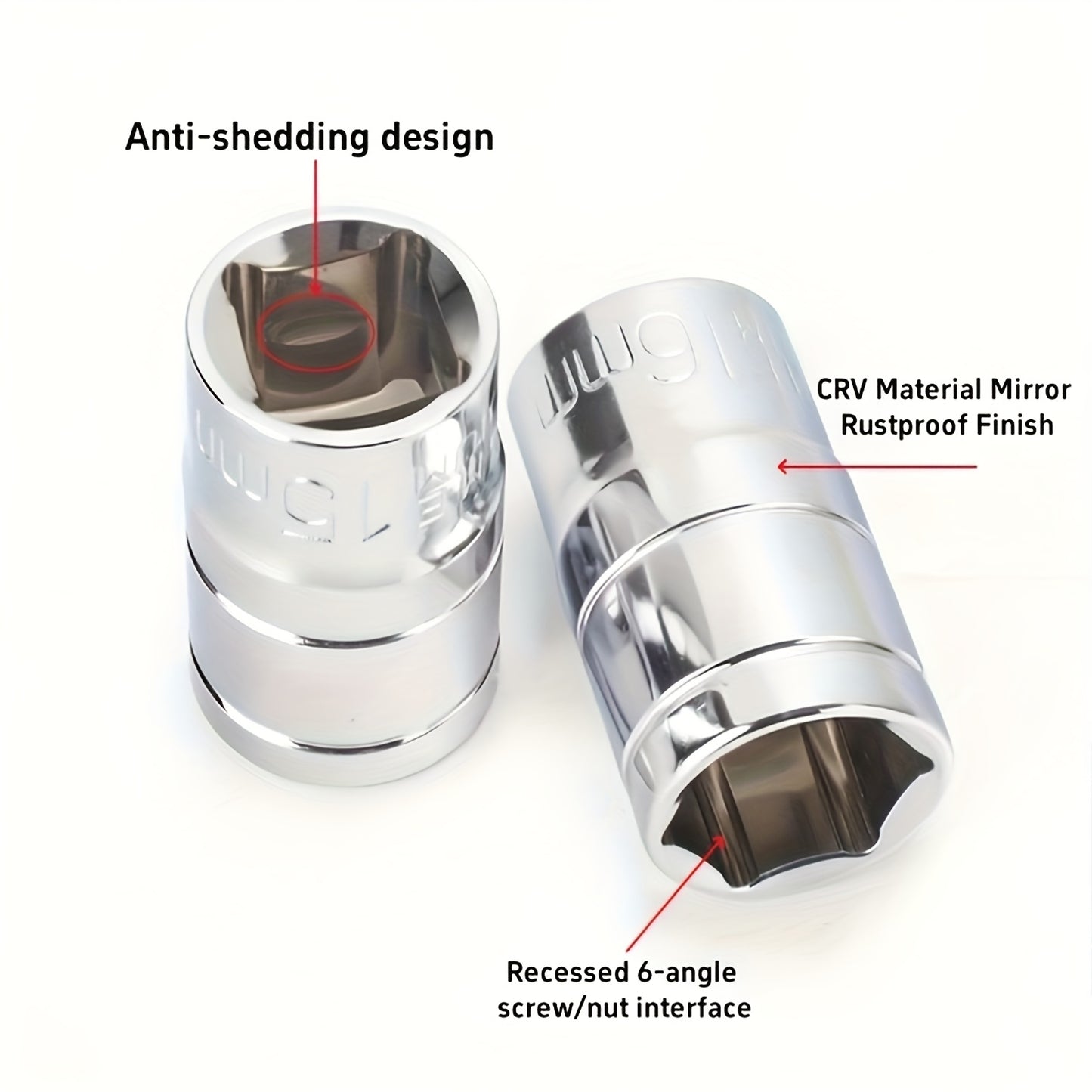 10pcs Wireless Impact Wrench Set with 1/2 Inch Drive Short Wall Metric Sockets (8mm-19mm) - Professional Automotive Repair Tools & Hand Tools, Heavy-Duty Impact Wrench for Car Maintenance, Machinery Repair, Durable Steel Cons