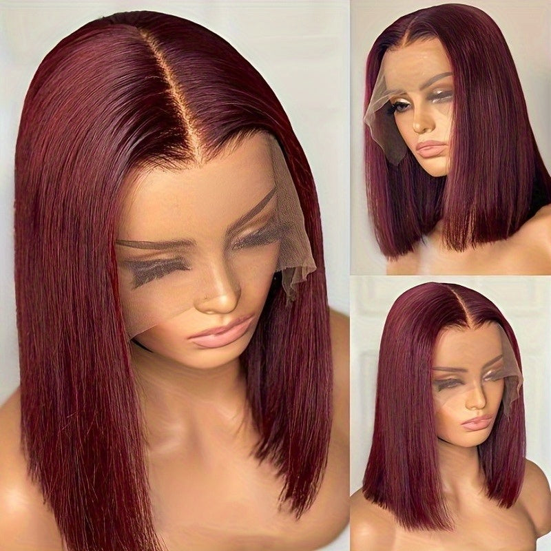 Brazilian 99J Burgundy Lace Front BOB Wigs Human Hair Bob Wig 13x4 Lace Frontal Short Bob Color Wigs Human Hair Pre Plucked Natural Hairline Wine Red Wigs for Women