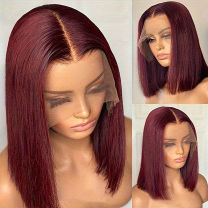 Brazilian 99J Burgundy Lace Front BOB Wigs Human Hair Bob Wig 13x4 Lace Frontal Short Bob Color Wigs Human Hair Pre Plucked Natural Hairline Wine Red Wigs for Women