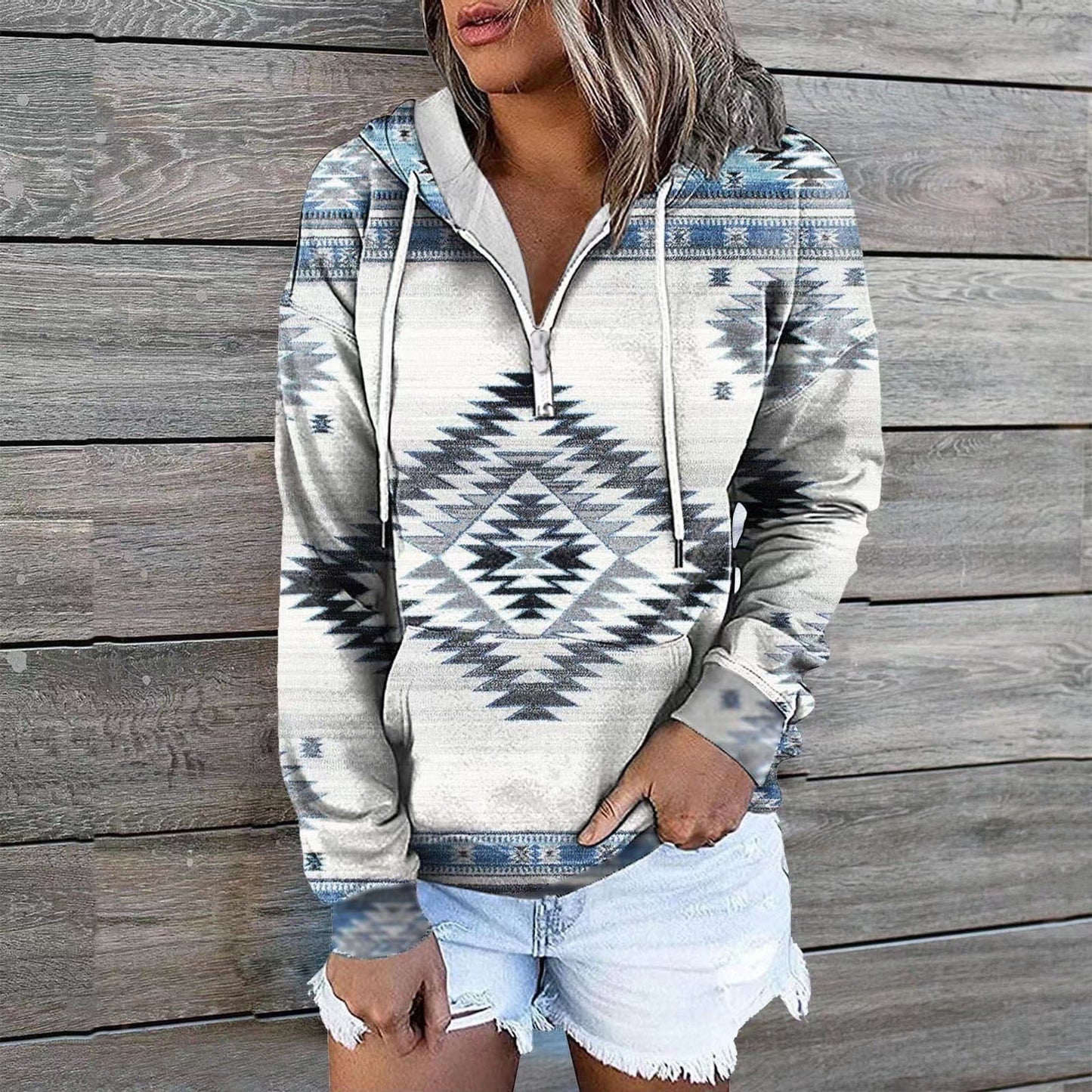 Women's New Ethnic Tribe Hooded Sweater Coat