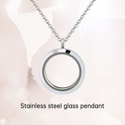 20mm/25mm/30mm Glass Floating Lockets Pendant Stainless Steel Magnetic Twist Closure Jewelry