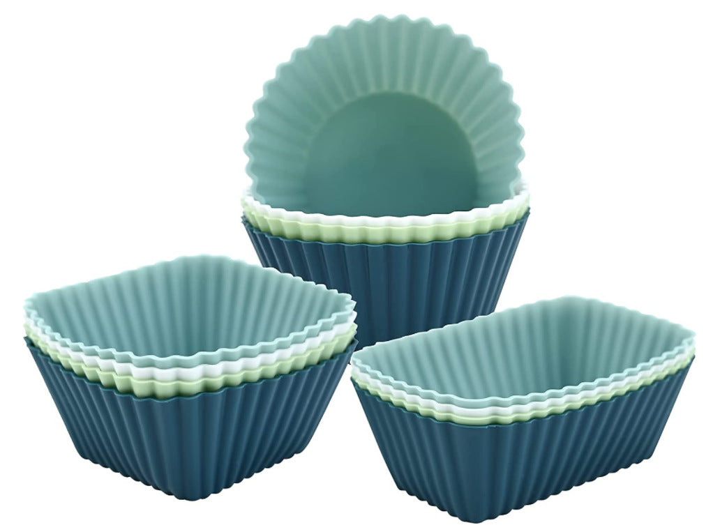 Silicone Muffin Cup Baking Square Round Square Thick Cake Mold Set cupcake