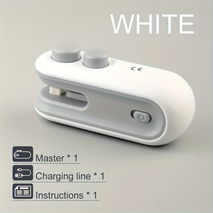 1 Portable Handheld Snack Bag Sealer with Built-in Lithium Battery | Mini Sealer for Picnics and Outings, Magnetic, Includes Charging Cable, 16W Power, Ideal for Chip Bags, Cookie Bags, Reusable Snack Packaging