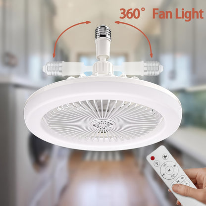 2-in-1 Multifunctional Ceiling Fan with Light, LED Fan Light, 25.4 cm Diameter, Color Matching, Infinite Dimming, and Timer Function, Suitable for Bathrooms/Bedrooms/Garages/Kitchens/Offices, Ceiling Fan Light, Bedroom Lighti