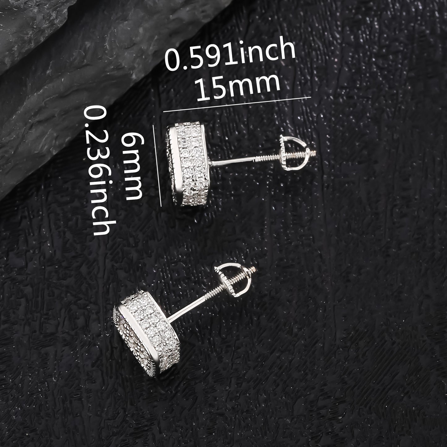 Golden Micro Pave Cubic Zircon Hip Hop Geometry Square Stud Earrings - Iced Out Bling Fashion Jewelry with Geometric Design, Square Shape, and Durable Construction - Perfect for Everyday Wear and Special Occasions