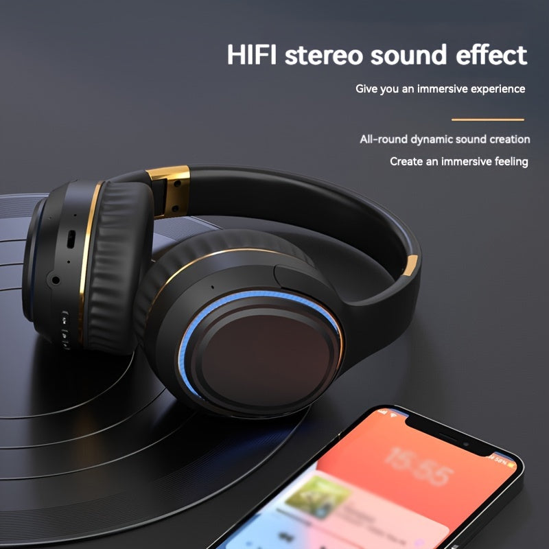 Ultra-large Capacity 400 MAh Wireless Headphones With Ambient Lighting, HIFI Sound Effects, Music All Day Long, 5.3 Chip, Low Latency, High-quality Headphones, Suitable For Travel, Business, Music, Gifts, Work, Phone Calls