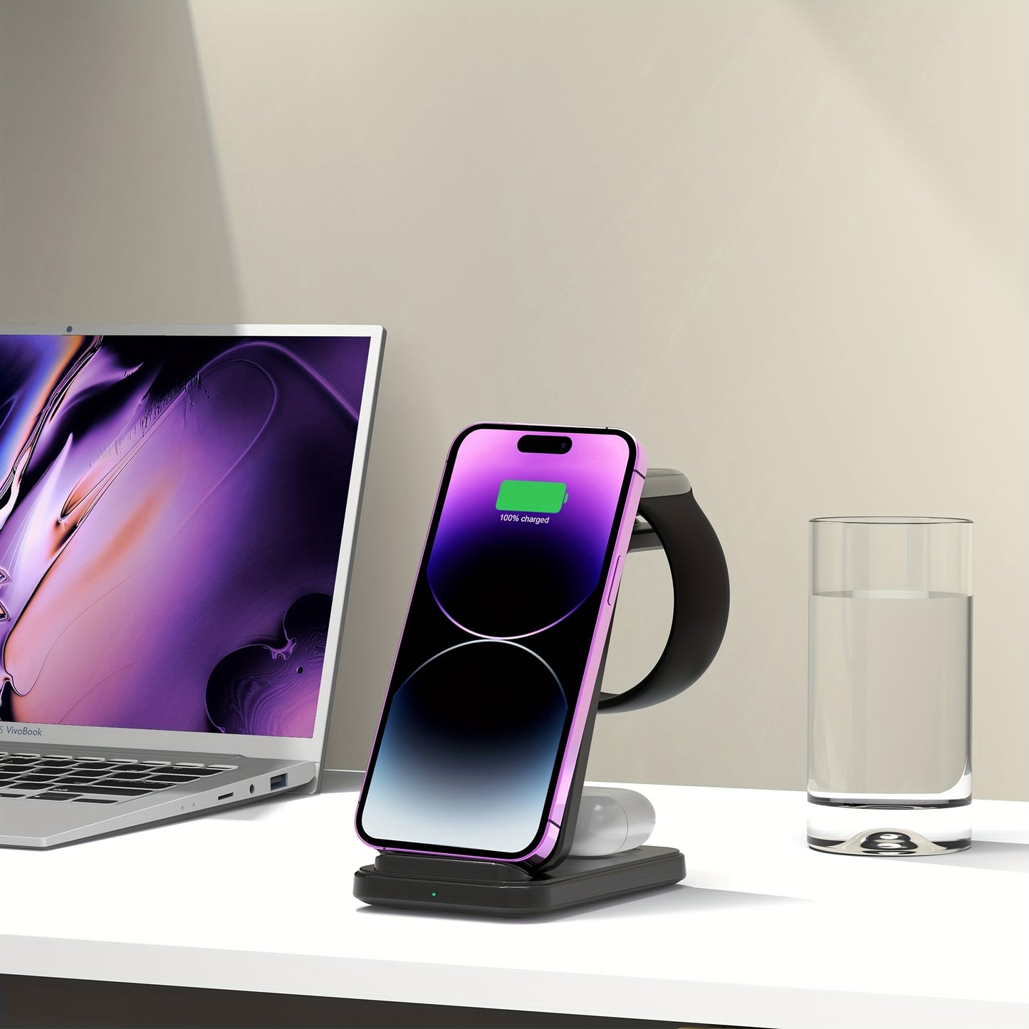 Wireless Charging Station Dock for iPhone 17 Pro Max/17 Pro/17/16/15/14/13/12/11/Pro/Max/Mini/XR/XS/X/8, 3in 1 Wireless Charger for iPhone 17 Air, for iWatch 11/10/9/8/7/6/5/4/3/2/SE/Ultra, Phone Stand for AirPods 4/3/2/Pro/P