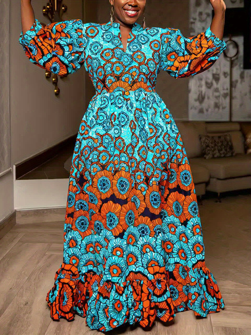 Plus-Size Dress with a Floral Print for Women