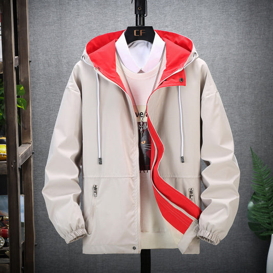 Men's casual jacket fashion trend hooded jacket Japanese workwear men's jacket