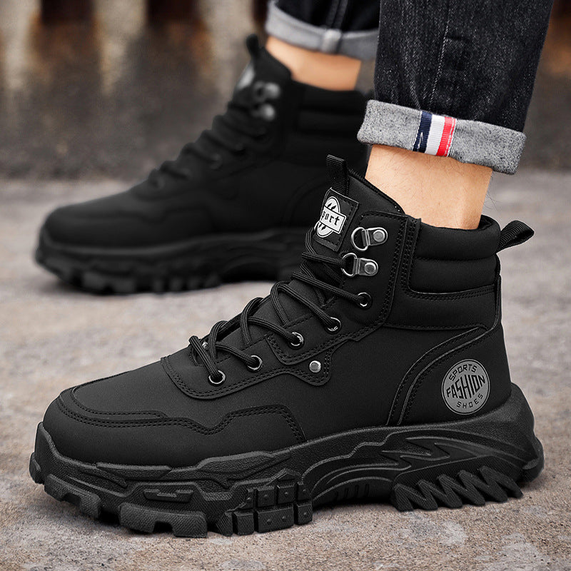 High top Martin boots for outdoor men anti slip wear-resistant thick soled versatile workwear trendy shoes