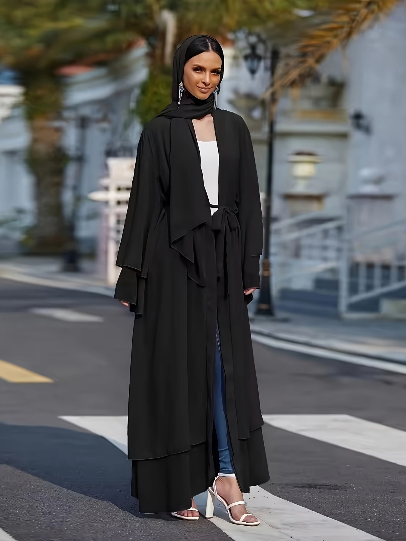 Abaya Muslim Women's Casual Solid Color Elegant Batwing Sleeve Long Loose Robe Maxi Dress Middle Eastern Saudi Dubai Turkish Traditional Arabic Kaftan