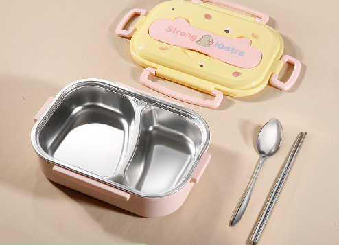 Food grade 304 stainless steel insulation compartment lunch box lunch box