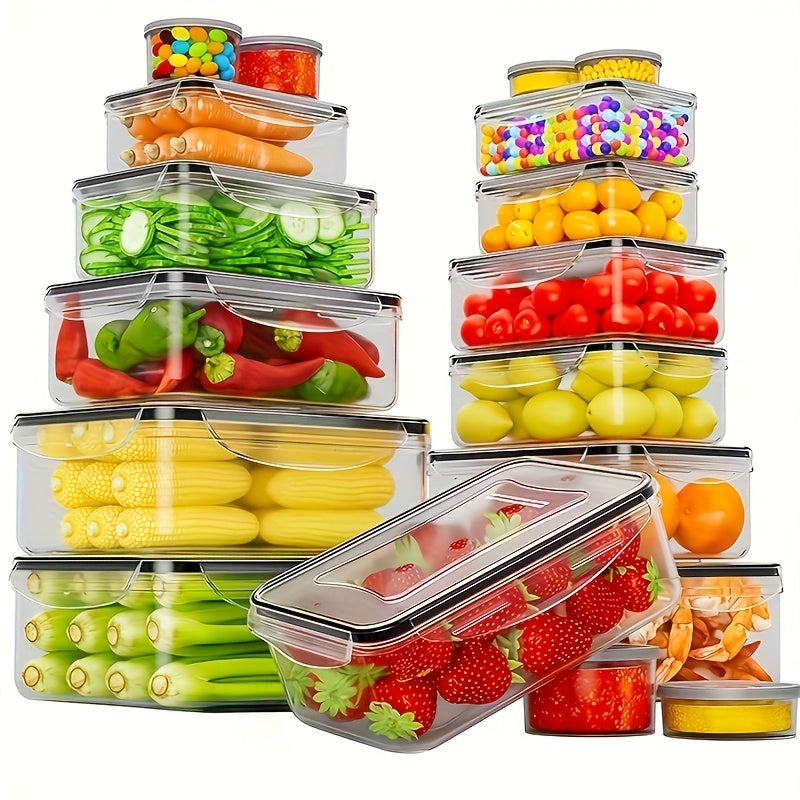 Heavy-Duty Airtight Food Storage Containers, 8pcs Set of 4 Containers + 4 Lids, Leakproof BPA-Free Dishwasher Safe, Stain-Resistant Easy-Clean Design, Stackable Space-Saving, For Meal Prep Bento Boxes Kitchen Pantry