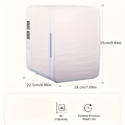 4L Car Refrigerator & Mini Fridge Dual-Purpose – Portable Cooler/Warmer for Commute, Lightweight, Low Noise, Energy-Efficient, USB Powered, Digital Display – Ideal for Travel & Daily Use