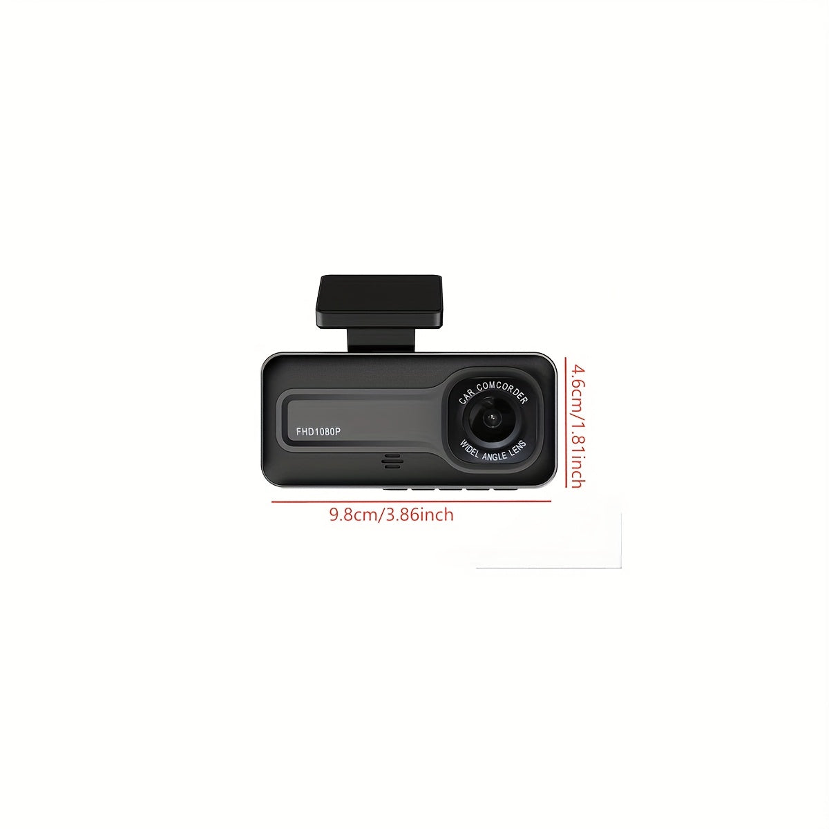 Car Dashcam with Dual Lens 1080P+720P HD Night Vision, WDR, Motion Detection, 140° Wide-Angle, Loop Recording, Parking Monitoring, Optional 32GB Card