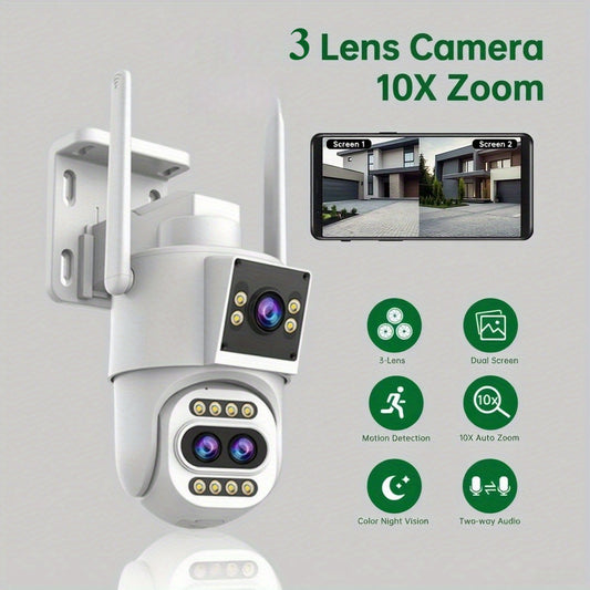 JOOAN Full HD Zoom Camera | IPX6 Waterproof, Supports Rotation, Full-Color Night Vision, Wall-Mounted, Suitable for Indoor and Outdoor Monitoring, 2.4G Wireless Network, Smart Alarm Flash