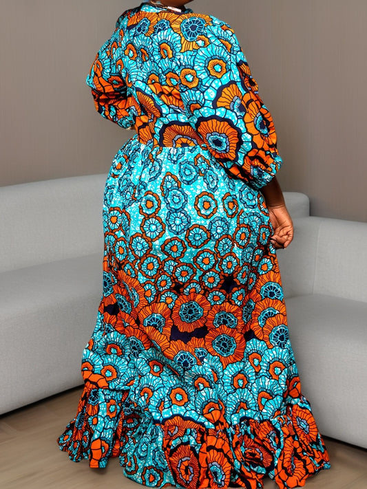 Plus-Size Dress with a Floral Print for Women