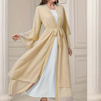 Abaya Muslim Women's Casual Solid Color Elegant Batwing Sleeve Long Loose Robe Maxi Dress Middle Eastern Saudi Dubai Turkish Traditional Arabic Kaftan