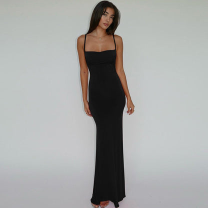 One shoulder backless slimming and sexy elegant dress